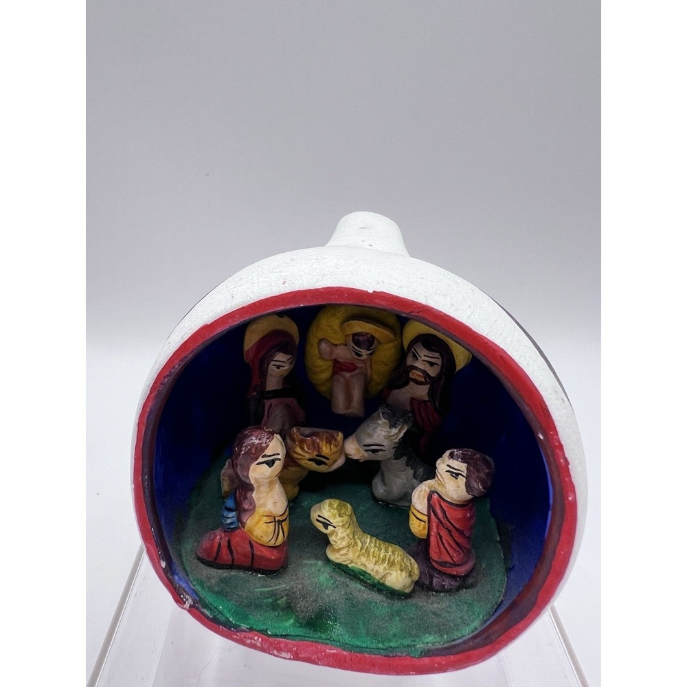 Peruvian Folk Art Pottery Nativity Handmade Miniatures Diorama Religious